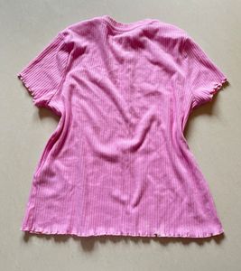 Pink Ribbed Tee