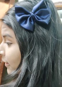 Cute Navy Blue Bow Hair Clip