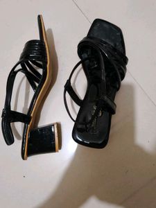 Black Strappy Heeled Sandals