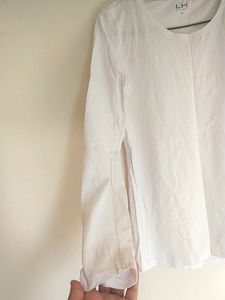 Branded  Whiete Full Sleeves Tshirt For Women