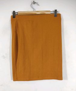 Shein Mustard Yellow Casual Mini Skirt (Women&#39;s)