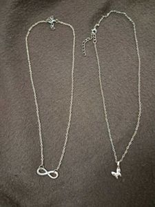 Silver Butterfly & Infinity Necklaces Combo