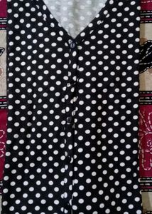 Polka Dot Black  Short Nightdress