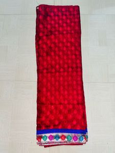 Elegant New Red Silk Saree
