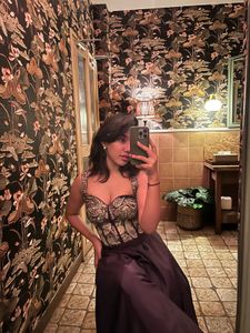 Corset Blouse with Purple pants