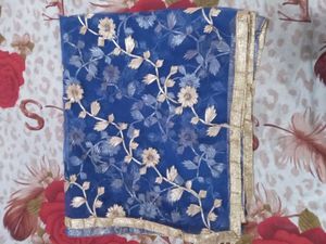 Blue Floral Dupatta
