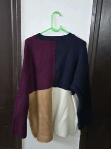 Color Block Pullover Sweater fits M~xL