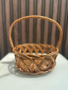 🆕 Round Woven Cane Basket with handle 🆕
