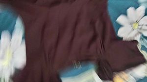 zudio Burgundy Cold Shoulder Top