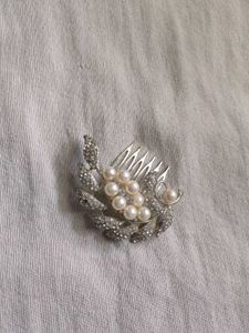 Vintage Pearl &amp; Rhinestone Hair Accessory