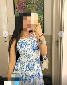 Blue Halter Neck Maxi Dress