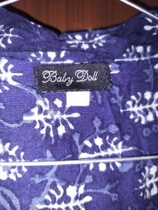 Navy Print Tunic Top