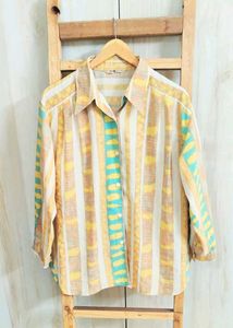 Tan Colour Printed Shirt Size-46