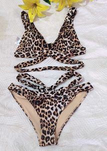 Leopard Print Bikini Top With Penty