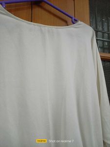 Round Neck Off White Crop Top