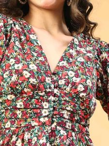 Unused Floral Black Dress