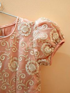 Elegant Rose Gold Designer Dress for Girls