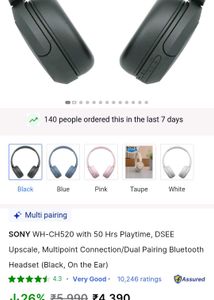 SONY WH-CH520 | perfectly working, original