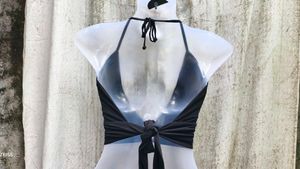 Black Halter Crop Top
