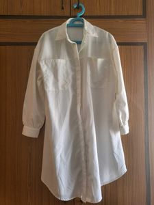 Chic White Shirt Dress with Belt