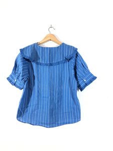 Zara Blue Striped Blouse