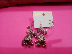 Boho Silver Drop Earrings Combo Of 2