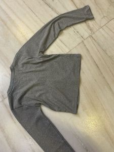 Gray Knit-Like Top