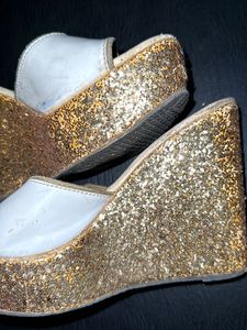 Glitter Platform Wedge Sandals