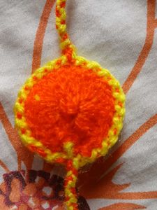 Handmade Crochet Pin - Bright &amp; Unique