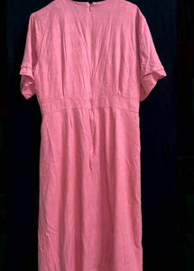 Pink Button-Down Midi Dress