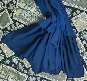 Navy Blue Ruffle Hem Dress