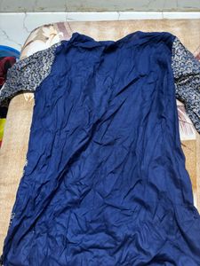 Elegant Navy Blue Embroidered Kurti