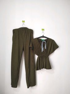 Bangkok Imported Co-ord Set In Olive