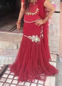 Red Fish cut Lehnga