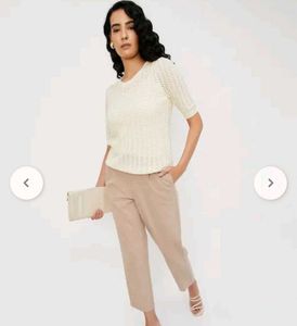 Max Ivory Knit Short Sleeve Top