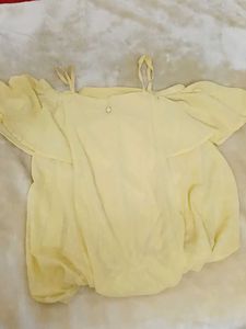 Yellow Cold Shoulder Blouse