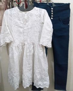 Beautiful Lucknowi Frock(Top)With Jeans