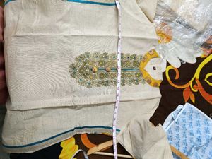 Elegant Beige Printed Kurta yellow and red