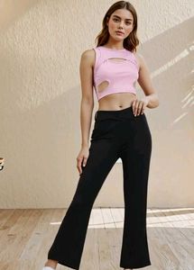 Pink Cutout Cropped Tank Top
