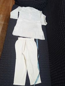 kids White Cotton Kurta Set