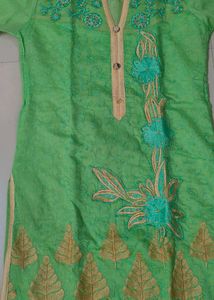 Embroidered Green Kurti
