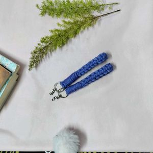 Blue Braided Keychain Wristlets