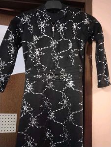 Floral Print Black Dress