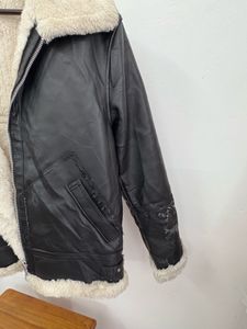 Unisex Faux Leather Aviator Jacket