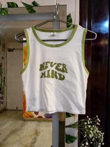 "Never Mind" Ringer Crop Tank Top