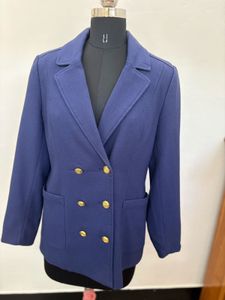 Navy Blue Double-Breasted Blazer