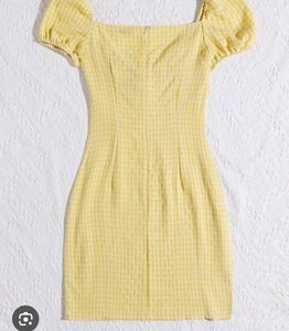 Yellow gingham mini dress