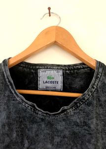 Lacoste branded tshirt shaded charcoal in sale