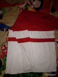 Red and White Striped Long Sleeve