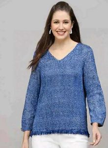 Blue Textured Top